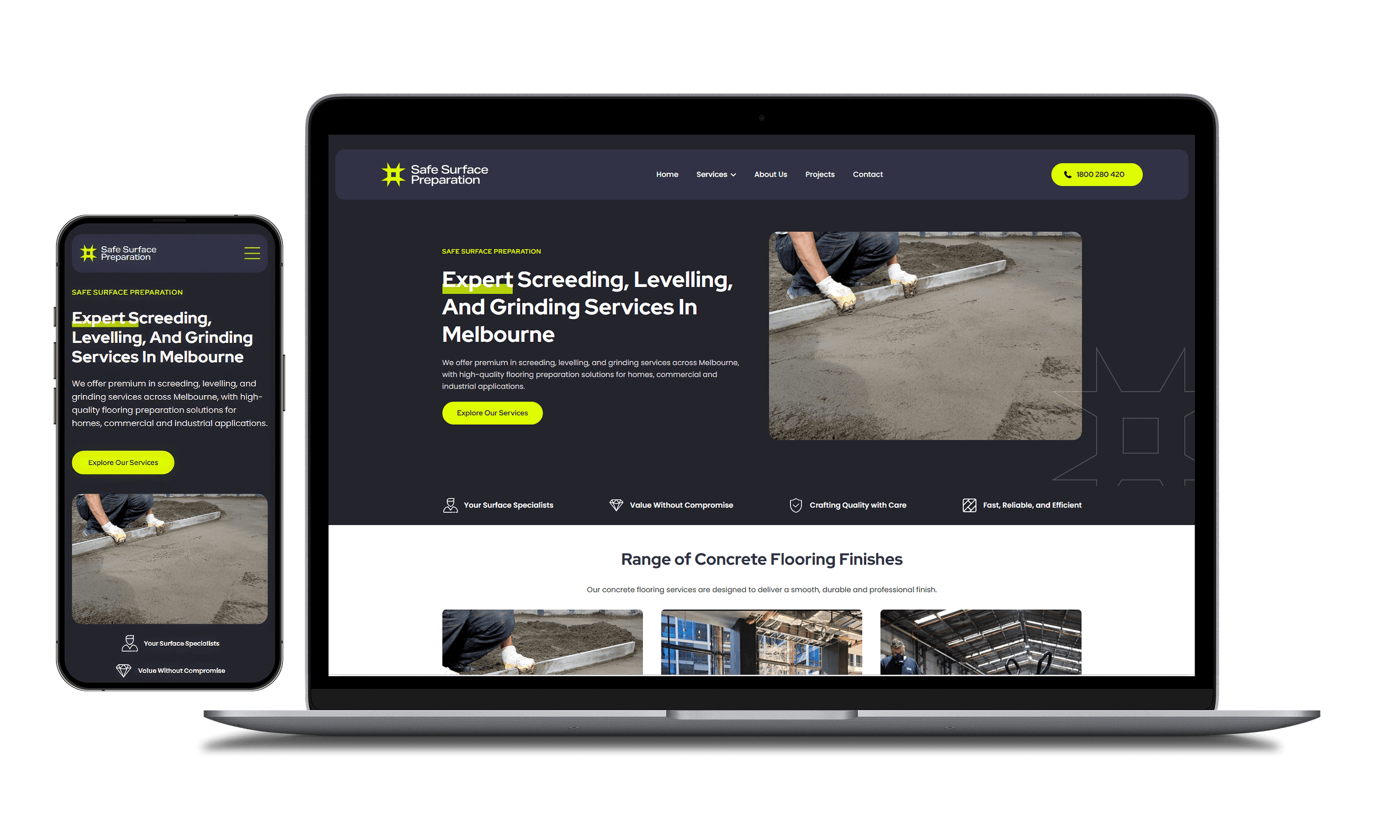 web development for safe surface
