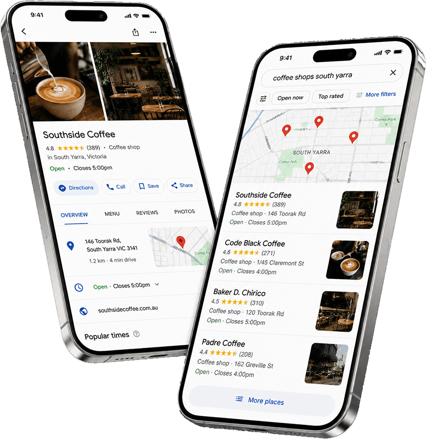 cafe local map listing